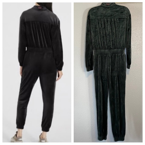 UGG Hixson Dark Green/Grey Velour Jumpsuit - Picture 2 of 8